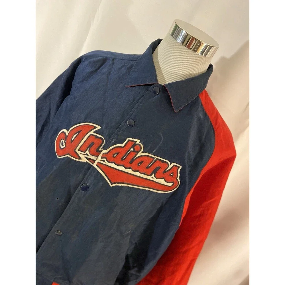 Cleveland Indians Starter Jacket Large MLB Diamond Collection Vintage *READ*
